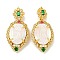 Rack Plating Brass Pave Cubic Zirconia Teardrop Pendants, Carved Natural Shell Virgin Mary Charms, Golden, 43.5x20.5x9.2mm, Hole: 4.5x9mm