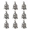 Brass Bell Pendants, Cadmium Free & Nickel Free & Lead Free, Antique Silver, 15x11mm, Hole: 1mm