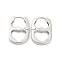 Heart Rack Plating Brass Hoop Earrings for Women, Long-Lasting Plated, Lead Free & Cadmium Free, Platinum, 29x18.5x3mm