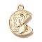 Brass Pendants, Cadmium Free & Nickel Free & Lead Free, Portrait Queen Charms, Real 18K Gold Plated, 19x14x2mm, Hole: 1.8mm