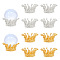 10Pcs 2 Colors Zinc Alloy Crystal Ball Base, Delicate Crown Crystal Sphere Holder, Platinum & Golden, 38x17.5mm, Inner Diameter: 18.5mm, 5pcs/color
