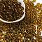 Transparent Colours Glass Seed Beads, Round, Dark Goldenrod, 8x7.5mm, Hole: 1.6mm, about 681pcs/pound