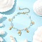 Natural Morganite Link Bracelets for Women, Dolphin 304 Stainless Steel Charm Bracelets, 7-1/4 inch(18.3cm)