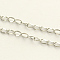 Tarnish Resistant 304 Stainless Steel Curb Chains, with Spool, Soldered, Stainless Steel Color, 4x2x0.3mm, about 164.04 Feet(50m)/roll