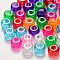 Plastic Beads, with Glitter Powder, Rondelle, Mixed Color, 9x6mm, Hole: 3.5mm, about 190pcs/50g.