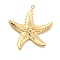 Ion Plating(IP) 304 Stainless Steel Pendants, Starfish, Real 14K Gold Plated, 23x22.5x2.5mm, Hole: 1mm