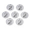 Non-Tarnish 304 Stainless Steel Charms, Laser Cut, Designed Letter Engraved, Flat Round, Stainless Steel Color, Letter.Z, 14x1mm, Hole: 1.2mm