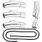 SUNNYCLUE 1 Box 4 Sets Brass Bayonet Clasps Hole 5mm Column Push Clasps Connectors Cord End Clasps Bayonet Clasps Connectors with 1m PU Leather Cord for Bracelets Necklaces Jewellery Making