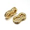 Brass Micro Pave Cubic Zirconia Spacer Bars, Lead Free & Cadmium Free & Nickel Free, Clear, Real 18K Gold Plated, 13x7x2.5mm, Hole: 1mm