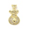 Brass Micro Pave Cubic Zirconia Pendants, Cadmium Free & Lead Free, Purse, Real 16K Gold Plated, 22.5x14.5x5.8mm, Hole: 4.8x1.9mm