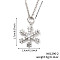 Elegant Brass Micro Pave Clear Cubic Zirconia Snowflake Hoop Earrings & Pendant Necklaces for Women, Platinum, 15.75 inch(40cm)