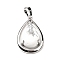 Natural Howlite Pendants, Teardorp Charms, with Rack Plating Platinum Tone Brass Findings, Cadmium Free & Lead Free, 30.5x20x8mm, Hole: 8x5mm