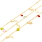 Handmade Brass Cable Chains, with Moon and Star Brass Charms & Faceted Teardrop Glass Beads Charm, Long-Lasting Plated, Soldered, with Spool, Golden, Colorful, Link: 2x1.5x0.5mm, Moon: 13.5x6x0.5mm, Teardrop: 7.5x4x2mm, Star: 11.5x8x0.5mm