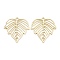 Alloy Pendants, Hollow Leaf, Light Gold, 28.5x27x1mm, Hole: 1.6mm