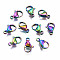 Ion Plating(IP) 304 Stainless Steel Lobster Claw Clasps, Rainbow Color, 11x7x3.5mm, Hole: 1.4mm
