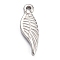 Non-Tarnish 304 Stainless Steel Pendants, Wing, Stainless Steel Color, 19x6x2mm, Hole: 1.6mm