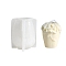 3D Pillar with Flower DIY Candle Silicone Molds, for Scented Candle Making, White, 11.15x8.5x7.9cm