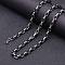 Stainless Steel Byzantine Chains Necklaces for Men, Black, 25.59 inch(65cm)x7mm