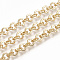 Iron Rolo Chains, Belcher Chain, with Spool, Soldered, Light Gold, 6x1mm, about 82.02 Feet(25m)/roll
