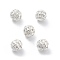 Alloy Hollow Beads, Round with Bat, Cadmium Free & Lead Free, Silver, 8x7~8mm, Hole: 1.5~2mm