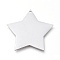 Tarnish Resistant 304 Stainless Steel Pendants, Manual Polishing, Stamping Blank Tag, Laser Cut, Star, Stainless Steel Color, 22x23x0.8mm, Hole: 1.2mm