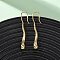 Teadrop Brass Dangle Earrings, Nickel Free, Real 18K Gold Plated, 42.5x5mm