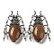 Dual-use Items Alloy Brooch, with Synthetic Goldstone, Spider, 49.5x35.5x15~16mm, Hole: 4x2.5mm