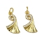 Brass Micro Pave Cubic Zirconia Pendants, Long-Lasting Plated, Cadmium Free & Lead Free, Rack Plating, with Jump Ring, Real 18K Gold Plated, 16.5x9.5x2mm, Hole: 3.2mm