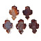 Natural Red Agate Big Pendants, with Light Gold Plated Brass Edge and Iron Loops, Cross, 48~51x30~32x7~10mm, Hole: 2mm