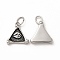 Ion Plating(IP) 304 Stainless Steel Pendants, with Jump Rings, Triangle with Eye Charms, Antique Silver, 17x16x3mm, Hole: 6mm