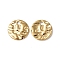 Ion Plating(IP) 304 Stainless Steel Charms, Textured, Flat Round Charm, Real 18K Gold Plated, 10x1mm, Hole: 1.4mm