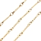 PVD Vacuum Plating 304 Stainless Steel Bar Link Chain, Golden, Link: 12.5x2.2x1mm
