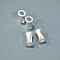 Brass Beads, Long-Lasting Plated, Matte Style, Diabolo, 925 Sterling Silver Plated, 6x4mm, Hole: 1.6mm