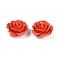 Synthetic Coral Carved Beads, Dyed, Flower, Orange Red, 25x14mm, Hole: 1.3mm