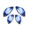 Transparent Epoxy Resin Pendants, Wings Charms, with Paillette, Blue, 39x18x2.5mm, Hole: 1.2mm