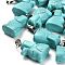 Synthetic Turquoise Pendants, with 201 Stainless Steel Finding, Dog, 25~27x15~16x9~9.5mm, Hole: 5x7mm