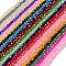 Baking Electroplate Glass Beads Strands, AB Color, Faceted, Round, Mixed Color, 2.9~3.3x2mm, Hole: 0.7mm, about 144~150pcs/strand, 35~37cm