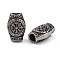 304 Stainless Steel European Beads, Large Hole Beads, Oval with Vegvisir & Rune, Antique Silver, 20.5x13.5x9.5mm, Hole: 6mm