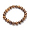 Natural Gemstone Stretch Beaded Bracelets, Round, Inner Diameter: 2-1/8 inch(5.5cm), Beads: 8~9mm