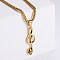 Retro Rock Punk Musical Note 304 Stainless Steel Pendant Necklaces, Golden
