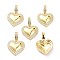 Brass Micro Pave Clear Cubic Zirconia Pendants, Long-Lasting Plated, Heart, Real 18K Gold Plated, 36x25.5x5.5mm, Hole: 9x5mm