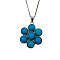 Synthetic Turquoise Flower Pendant Necklaces, 21.65 inch(55cm)