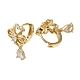 Серьги-кольца из латунного микро-паве с фианитами EJEW-L271-23KCG-02-2