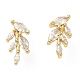 Серьги-гвоздики из латуни с фианитами EJEW-D061-12G-1