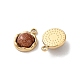 Полукруглые подвески из синтетического золотого камня STAS-L022-393G-01-2