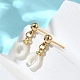 Овальные серьги-гвоздики из латуни EJEW-Z086-05G-2