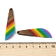 Подвески Pride на тему радуги из смолы и орехового дерева WOOD-K012-12B-3