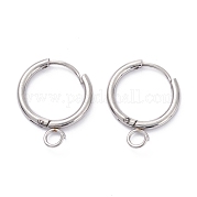 Фурнитура для сережек-колец Huggie Hoop из нержавеющей стали 201 STAS-P283-01Q-P