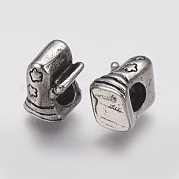 Ионное покрытие (IP) 304 нержавеющая сталь европейские бусины STAS-J022-023AS