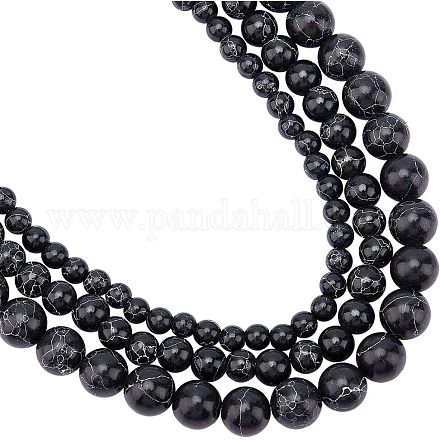 3 sstrands 3 стильные синтетические бирюзовые бусины нити G-NB0003-25-1